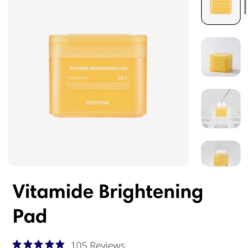 Brightening Skincare Pads in Yellow Case
